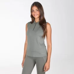 Shires Aubrion Poise Sleeveless Tech Polo (Olive)