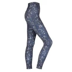 Shires Aubrion Sculpt Linear Riding Tights (Peony Print) -Sports - Equestrian Riding 14956 8961 peony 3 pad 1000x1000