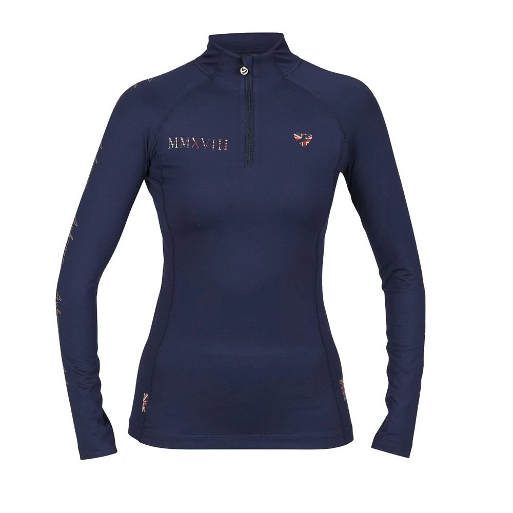 Shires Aubrion Team Long Sleeve Base Layer (Navy Blue) 2 Shires Aubrion Team Long Sleeve Base Layer (Navy Blue) - Image 2