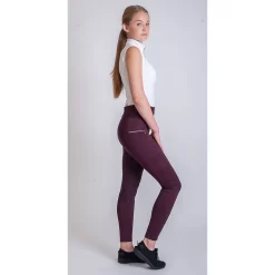Gallop High Waist Sophia Full Silicone Seat Tights (Burgundy)