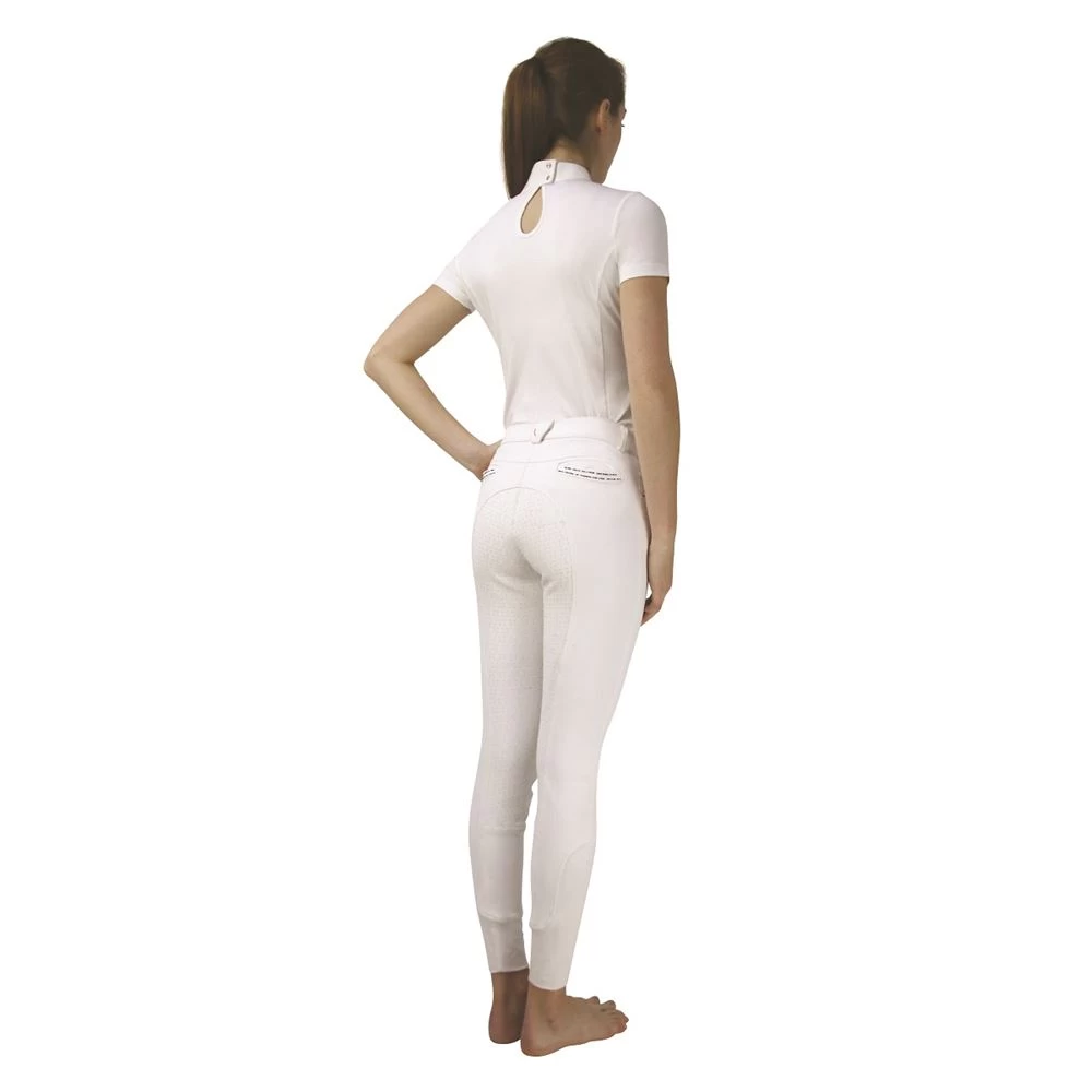 Hy Equestrian Roka Rose Breeches (White With Navy/Rose Gold Diamantes) 2 Hy Equestrian Roka Rose Breeches (White With Navy/Rose Gold Diamantes) - Image 2