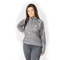 Firefoot Half Zip Sport Top - Ladies (Grey Marl/Rose Gold)