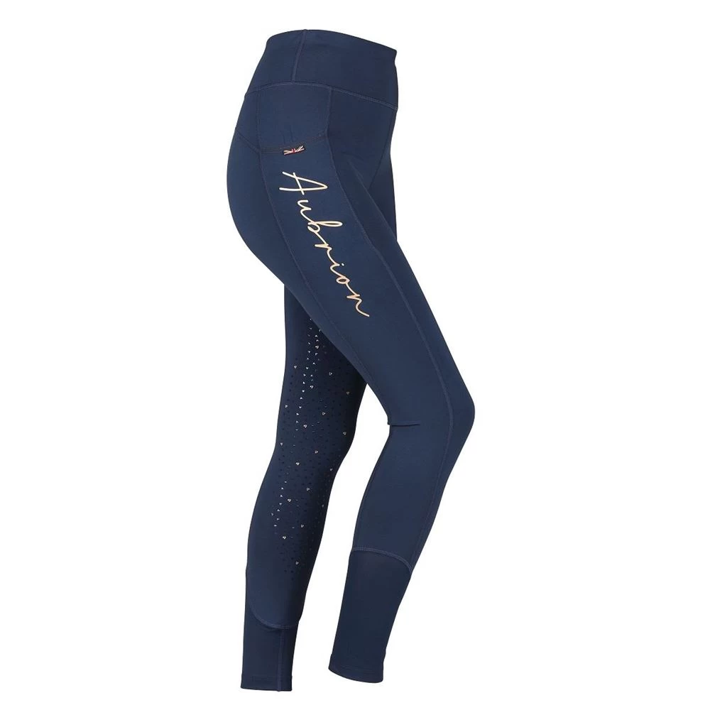 Shires Aubrion Team Sculpt Riding Tights (Navy Blue) 2 Shires Aubrion Team Sculpt Riding Tights (Navy Blue) - Image 2