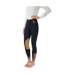 Hy Equestrian Malvern Ladies Breeches (Navy/Caramel Brown)