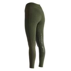 Shires Aubrion Non-Stop Riding Tights (Olive) -Sports - Equestrian Riding 79042 8957 green 3 pad 1000x1000