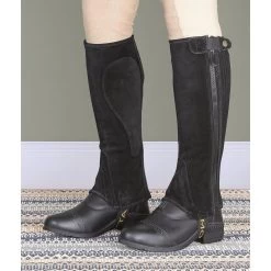 Shires Moretta Adults Suede Half Chaps (Black)