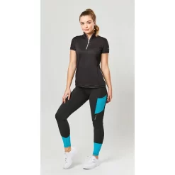 Dublin Power Performance Mid Rise Colour Block Tights (Aqua)