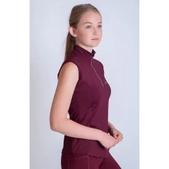 Gallop Sleeveless Zipped Neck Base-Layer (Burgundy)