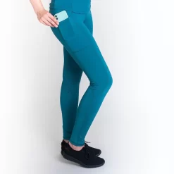 Gallop High-Waist Pocket Silicone Knee Tights (Peacock)