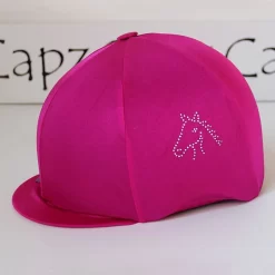 Capz Diamondz Cap Cover Lycra - Horse Head (Cerise)