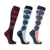 Hy Equestrian Synergy Argyle Socks - Pack Of 3 (Grey/Navy/Aegean Blue/Blush/Fig)