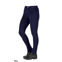 Saxon Warm Up Cotton Stretch Ladies Jodhpurs (Navy)