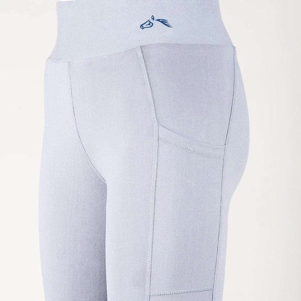 Gallop High-Waist Pocket Denim Look Silicone Knee Tights (Grey) 3 Gallop High-Waist Pocket Denim Look Silicone Knee Tights (Grey) - Image 3