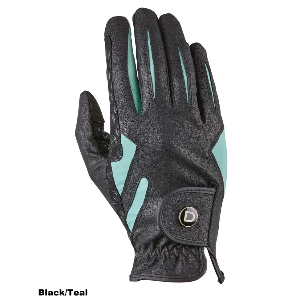 Dublin Cool-It Gel Riding Gloves (Black/Teal) 1 Dublin Cool-It Gel Riding Gloves (Black/Teal)