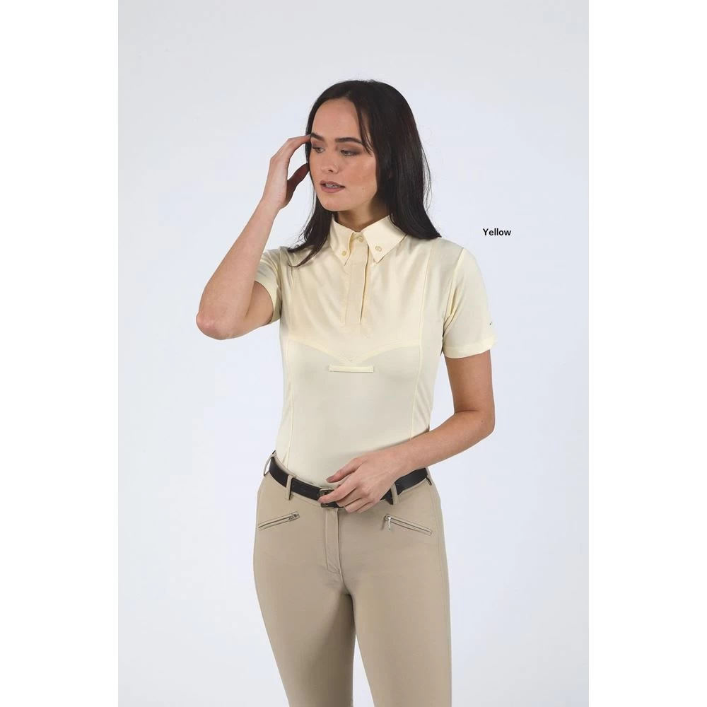 Shires Aubrion Short Sleeve Tie Shirt (Yellow) 1 Shires Aubrion Short Sleeve Tie Shirt (Yellow)