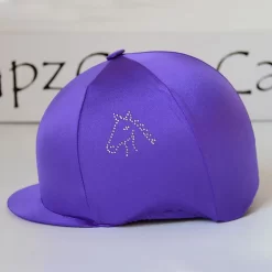 Capz Diamondz Cap Cover Lycra - Horse Head (Purple)