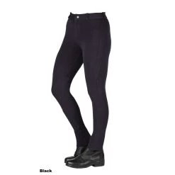 Saxon Warm Up Cotton Stretch Ladies Jodhpurs (Black)