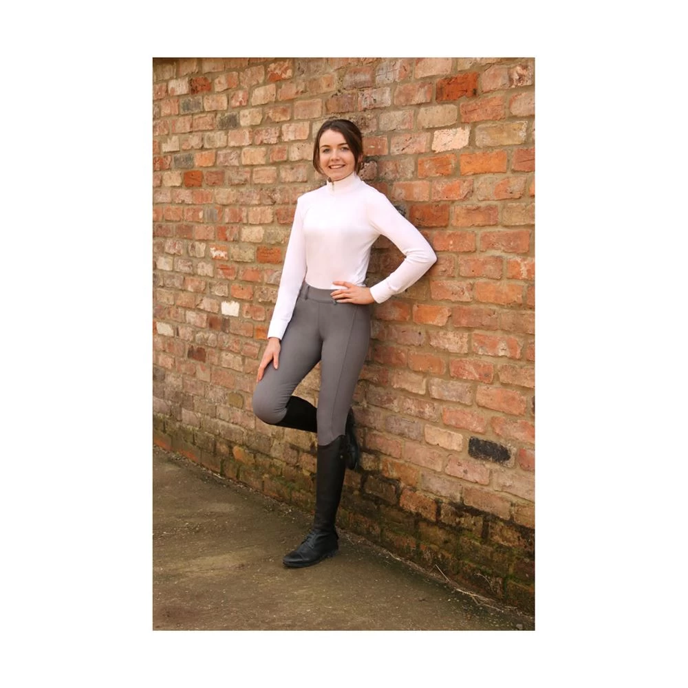 Hy Equestrian Glacial Softshell Riding Tights (Grey) - Image 4