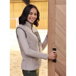 Shires Aubrion Clement Fleece Gilet (Taupe) -Sports - Equestrian Riding f7860 8988 taupe 20 pad 1000x1000
